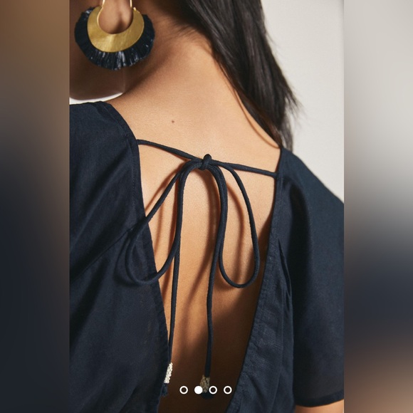 NWT Anthropologie Twist-Front Flutter-Sleeve Blouse, Size XXS - Picture 4 of 14